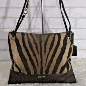 Coach Brown Zebra Convertible Crossbody Bag